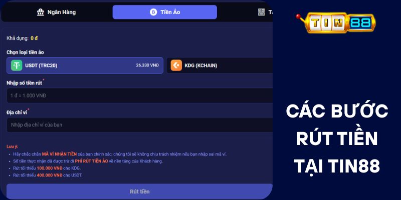 Các Bước Rút Tiền Tại Tin88