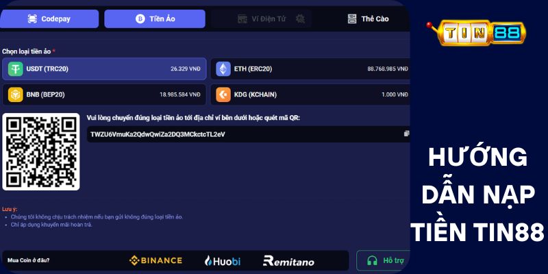 Hướng Dẫn Nạp Tiền Tin88 Chi Tiết Từng Bước